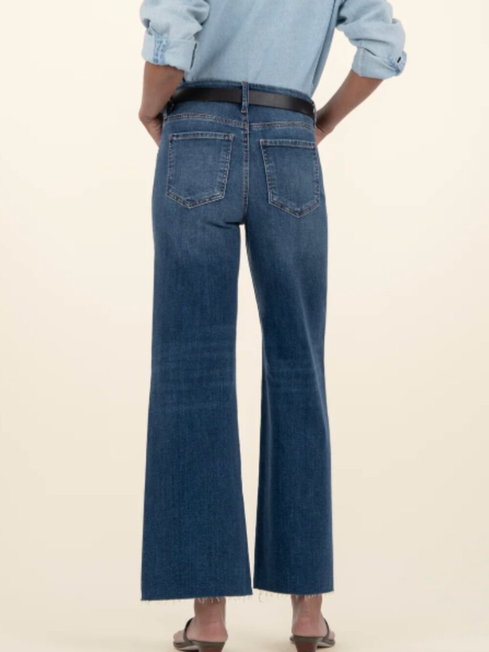 Kut from the Kloth Meg High Rise Fab Ab Wide Leg Raw Hem - Picture 2 of 7